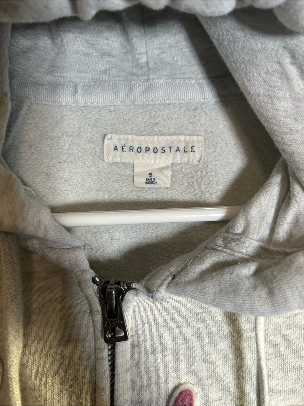 Aeropostale Light Gray Zip-Up Hoodie Sweater
